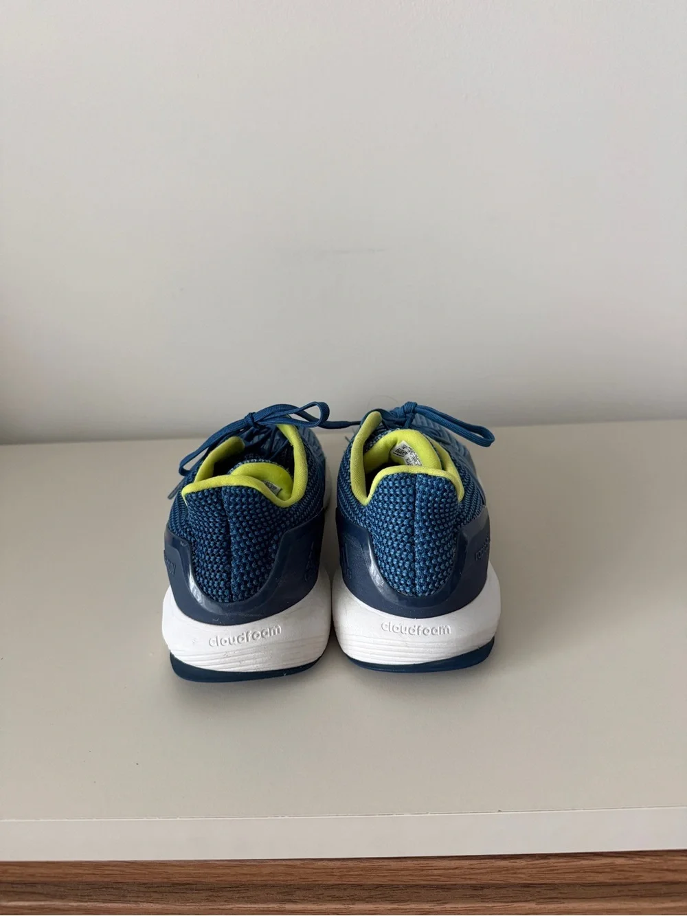 Adidas Rapidarun Running Shoes Boys US 4 Blue Lime Athletic Sneakers